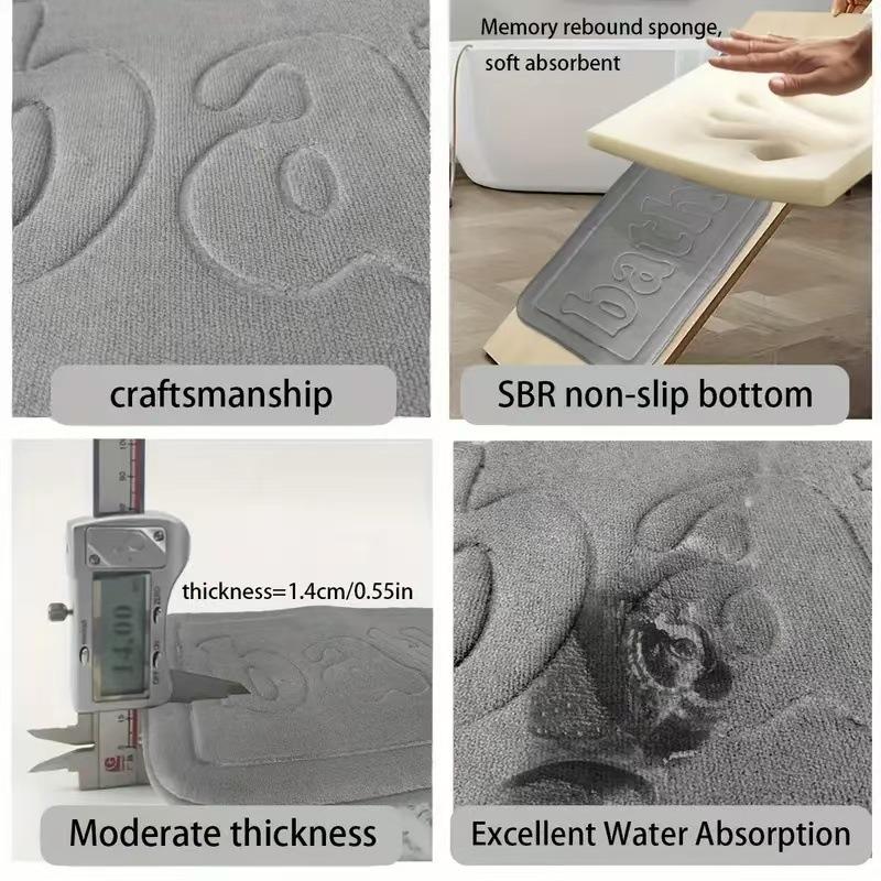 Толстый тисненый коврик для ванной с буквами, очень впитывающий, нескользящий, кухонный коврик для входа, впитывающий коврик для ванной, для домашнего напольного покрытия, коврик для ног