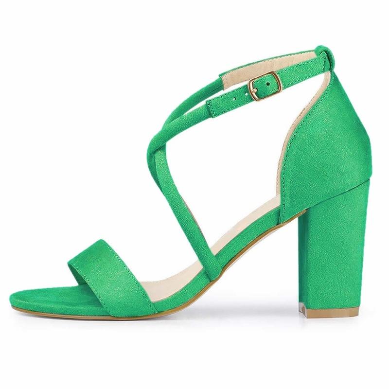 Женские сандалии с открытым носком и пряжкой, на массивном каблуке, платье, вечерние, свадебные, пикантные женские туфли