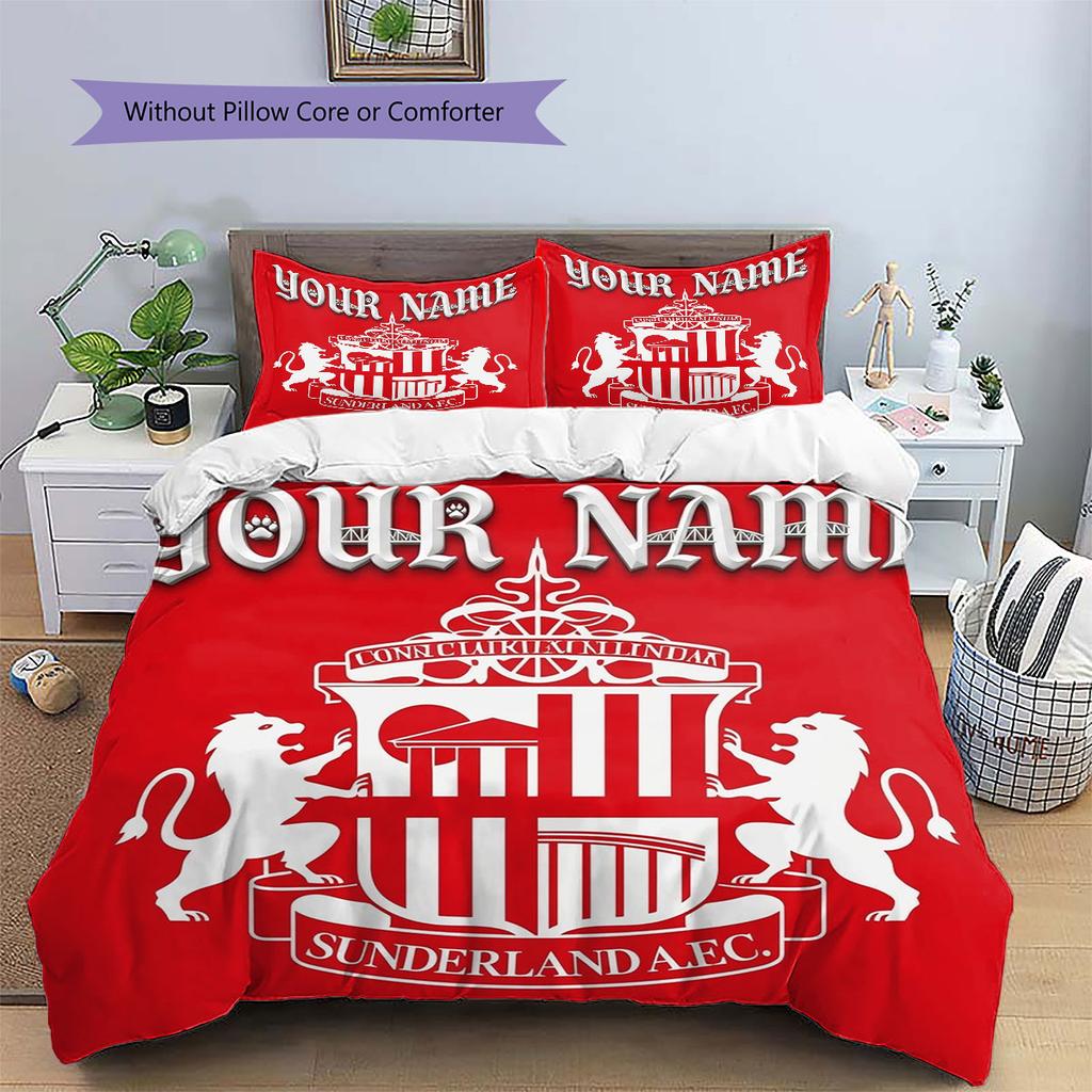 Sunderland A.F Custom Name Pattern Bedding,Quilt Set Quilt Cover Pillowcase Home Birthday Gift(1 * duvet cover + 2 * pillowcase, without core)