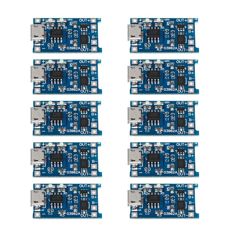 10 шт. 1A TP4056 Плата зарядки литиевых аккумуляторов Тип C MICRO С платой защиты Для модуля зарядки лития