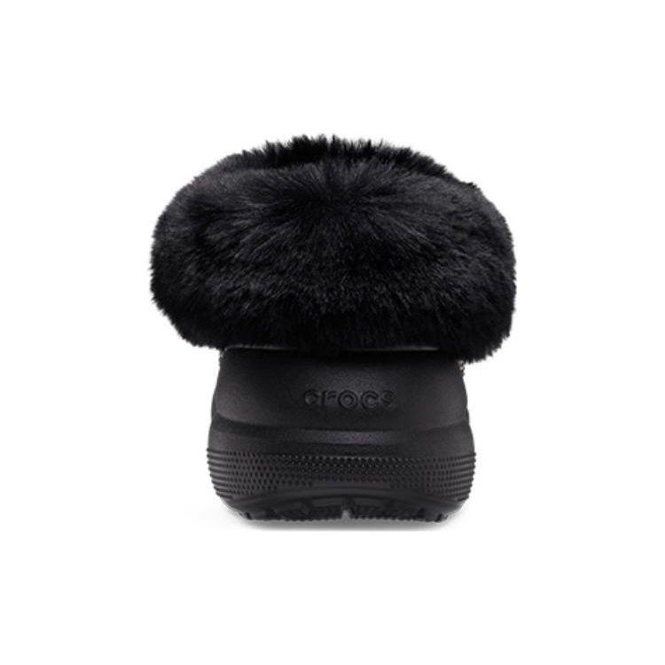 Crocs Клоги Теплые Плюшевые Амортизирующие Нескользящие Прочные Низкие Повседневные Туфли Обувь Унисекс Черные 208446-001