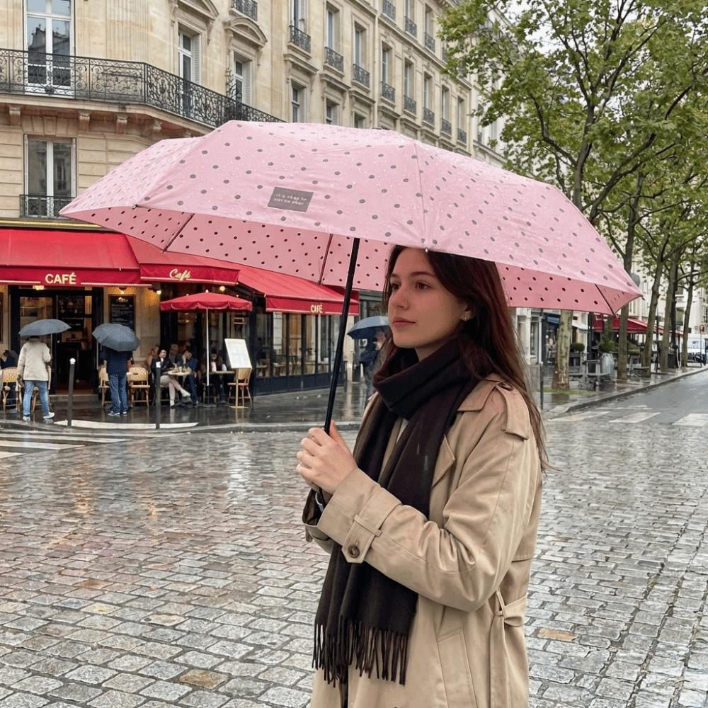 8-Rib Manual Folding Umbrella U-Shaped Handle Sun Umbrella Windproof Travel Rain Umbrella Outdoor