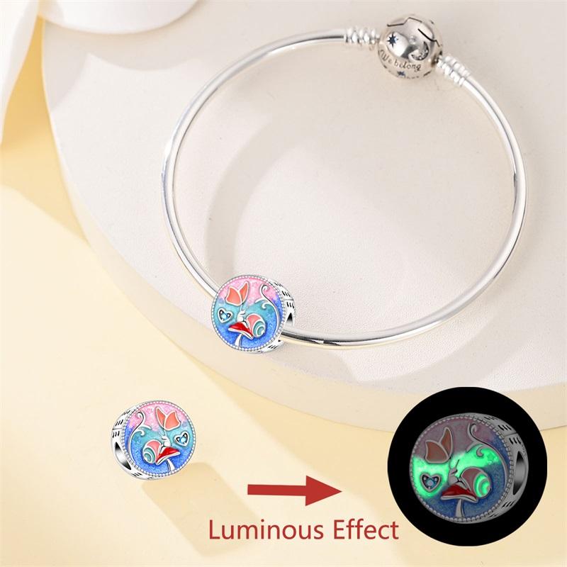 Copper Luminous Fairy Tales Dreamy Mushroom Forest Charms Beads Pendant For Original Bracelet Woman Girl Jewelry