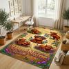 Cow Highland Theme Crystal Velvet Rug Personalized Custom Name Text Soft Floor Mat Home Decor