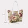 Vintage Rose Printed Tote Bag Casual Fashion Shoulder Handbag for Daily Use