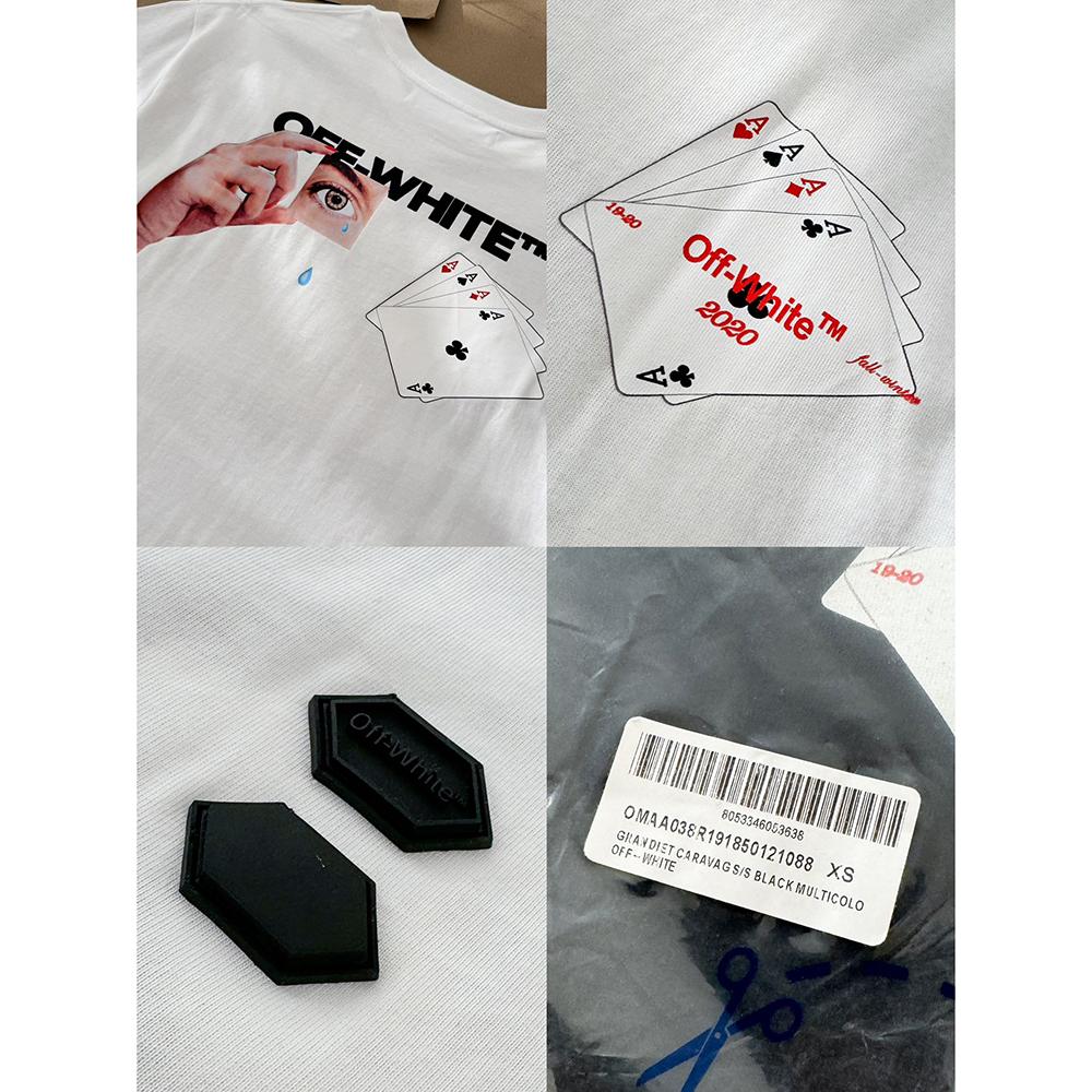 Off-White Летняя новинка 2025 года с принтом покерных карт и букв, классическая футболка с короткими рукавами для мужчин и женщин, парная футболка