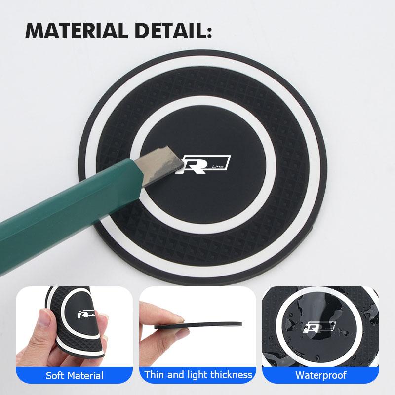 New 2026 Emblems Silicone 2PCS Car Coaster Water Cup Anti-Slip Pads Auto Accessories For Volkswagen VW Passat B5 B5.5 2000- 2007 2008 200 zs0