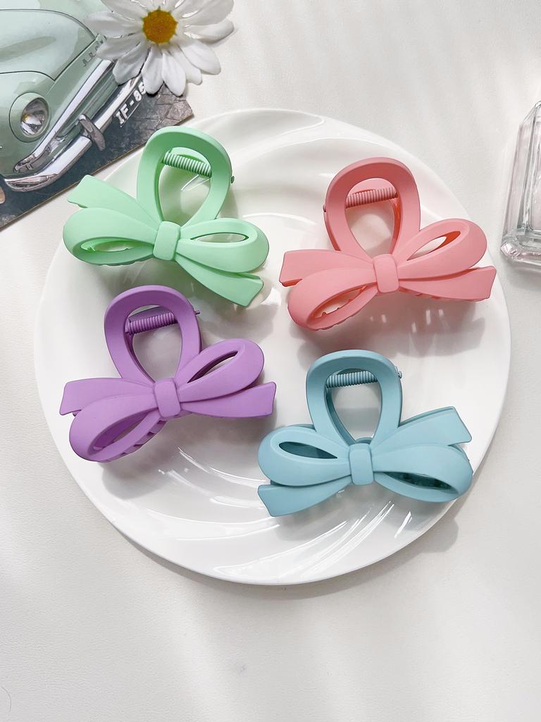 Summer Fashion Bow Flower Hair Claw Clips Candycolor Head Wear Hairpin for Women Girls Nonslip Crab Barrette Hair Accessories