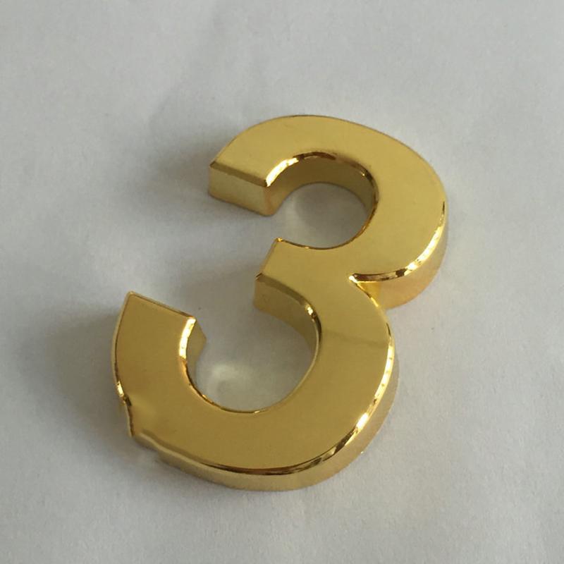 3,9-дюймовая табличка на дверь из АБС-пластика с гальваническим покрытием, цифровая вывеска с номером отеля, номер дома в отеле, цифровая табличка с номером дома, золото, серебро, черная, бронза