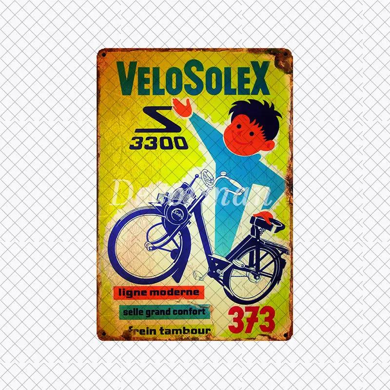 [ DecorMan ] VELO SOLEX Франция Велосипед Металлическая Вывеска Индивидуальная Настенная Постер Железная Картина ПАБ Комната Бар Отель Декор LTA-2033