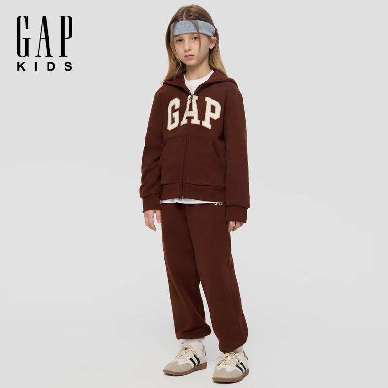 Gap Девичьи флисовые брюки с вышитым логотипом и манжетами
