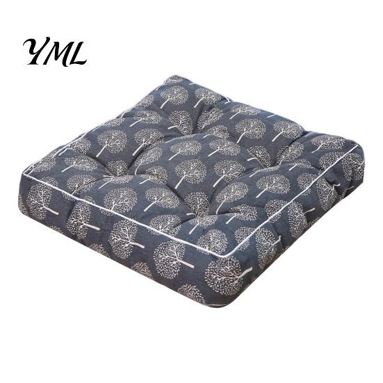 Comfortable Floor Pillow for Tatami Modern Stylish Chair Cushion, Ultra Soft Square Geometric or High-elastic PP Cotton Office Pad Plant Prints,