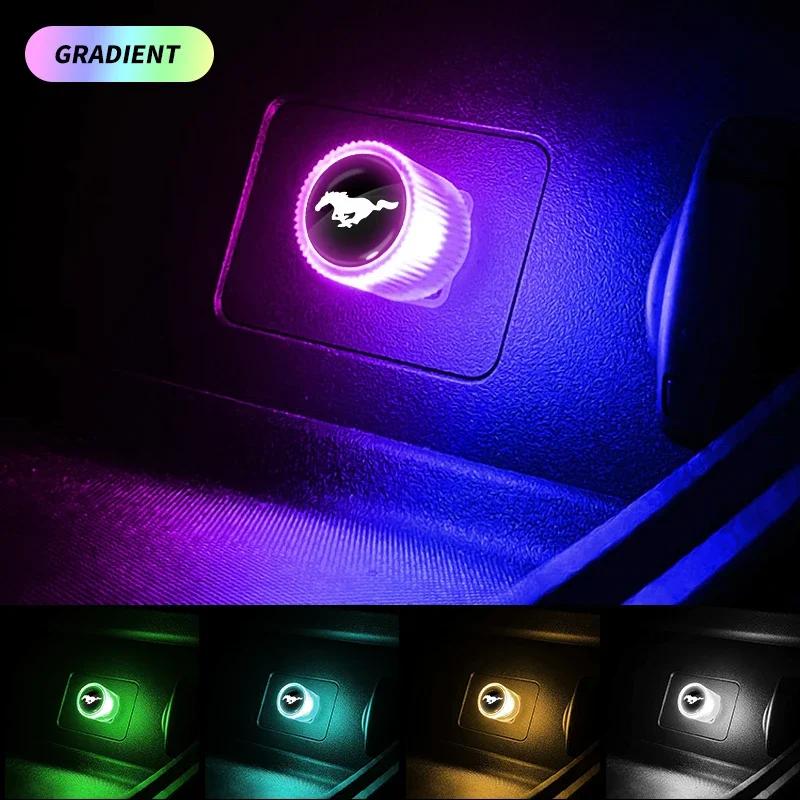 Car Sticker Ford Mini USB LED Car Light Auto Interior Atmosphere Light For Ford Mustang 2005 2006 2007 2008 2009 2016 GT Mach-E