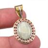 Natural Prehnite Gemstone 925 Solid Sterling Silver Two Tone Pendant 1.50" O5p95