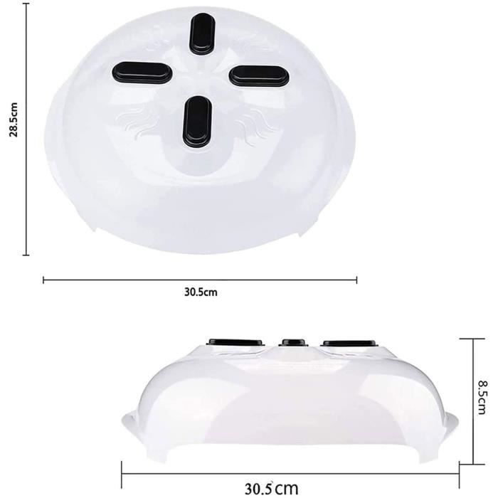 Couvercle micro-ondes - CLOCHE - 2 PCS - Aimant - Protection contre éclaboussures - Fonction évent vapeur