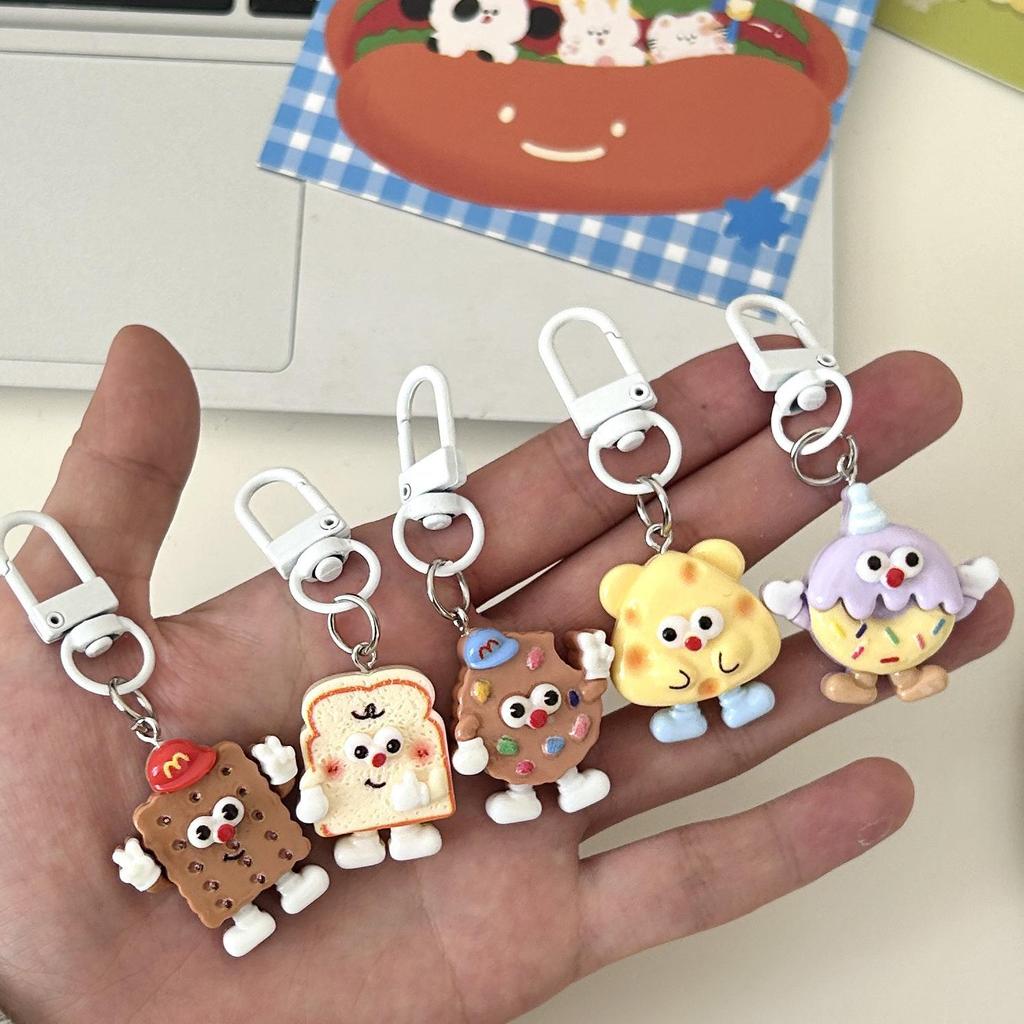 Белый брелок для ключей G72 Button Hands and Feet Cookie Keychain - милый аксессуар в форме сырного печенья