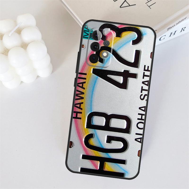 USA LICENSE NUMBER PLATES For Samsung Galaxy A05 A06 A16 A26 A54 A34 A14 A22 A32 A52 A55 A35 A15 A53 A13 A36 A56 Case