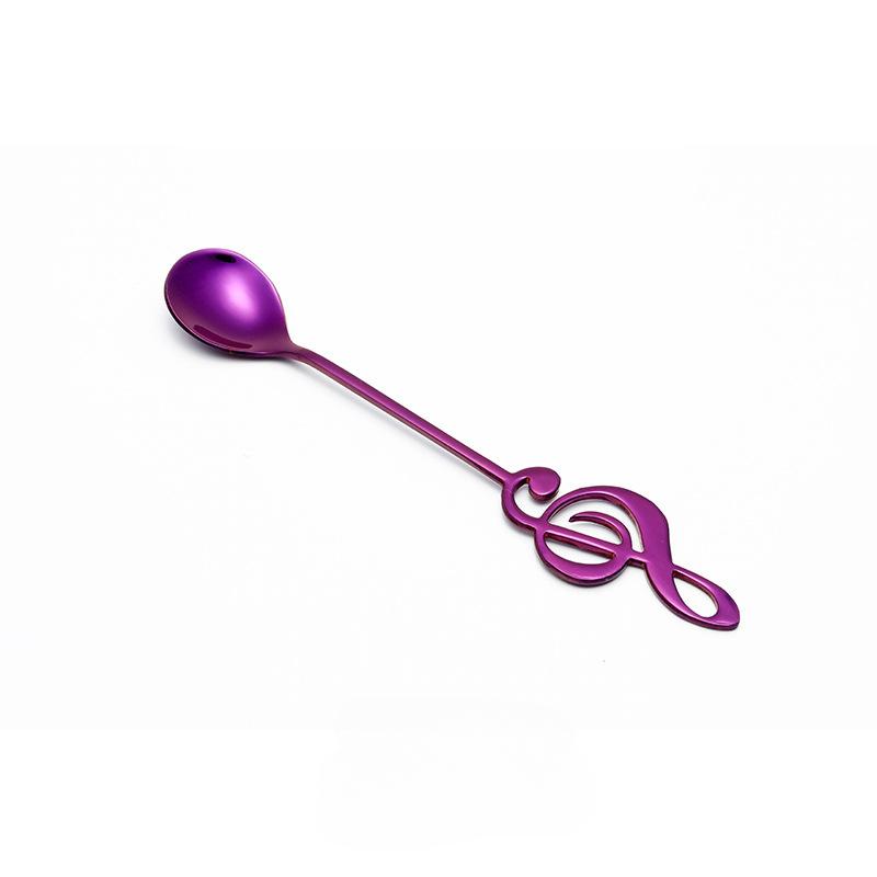 Кофейные ложки Кофейная посуда из нержавеющей стали Музыкальная нота Креативная кофейная ложка для молока Перемешивание десертной ложки для мороженого Посуда