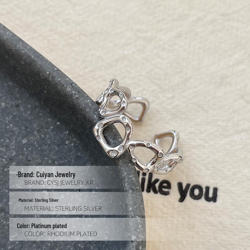 Кольцо Cuiyan Jewelry из серебра S925, геометрическое, с открытым треугольником, для женщин