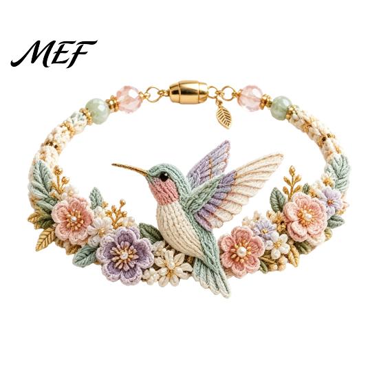 Beginner Friendly Bracelet Kit DIY Woven Animal Kit, Handmade Fox Cat Deer Bird Crafting Set Crafts, Floral Crochet for Beginners Adults Craft