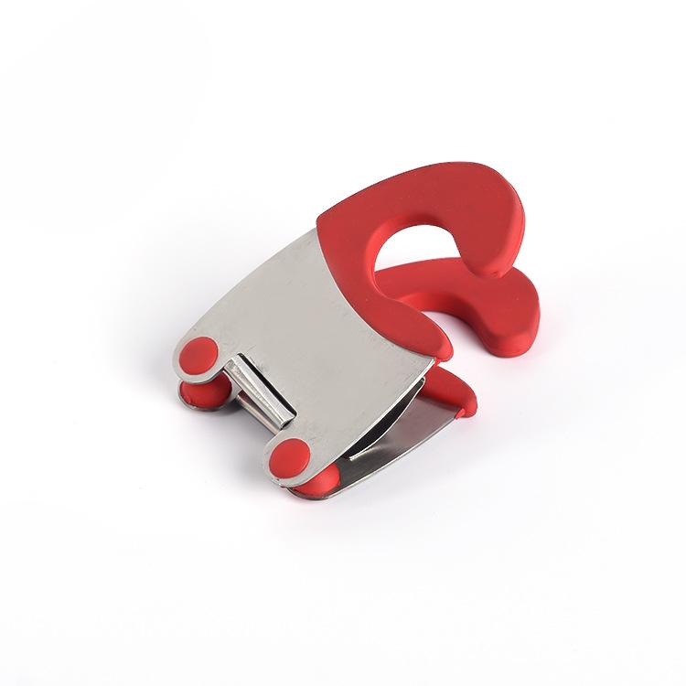 Боковые зажимы для кастрюли из нержавеющей стали, держатель для ложки, силиконовая ручка для защиты от ожогов, держатель для кастрюли, кухонные гаджеты, резиновая подставка для посуды