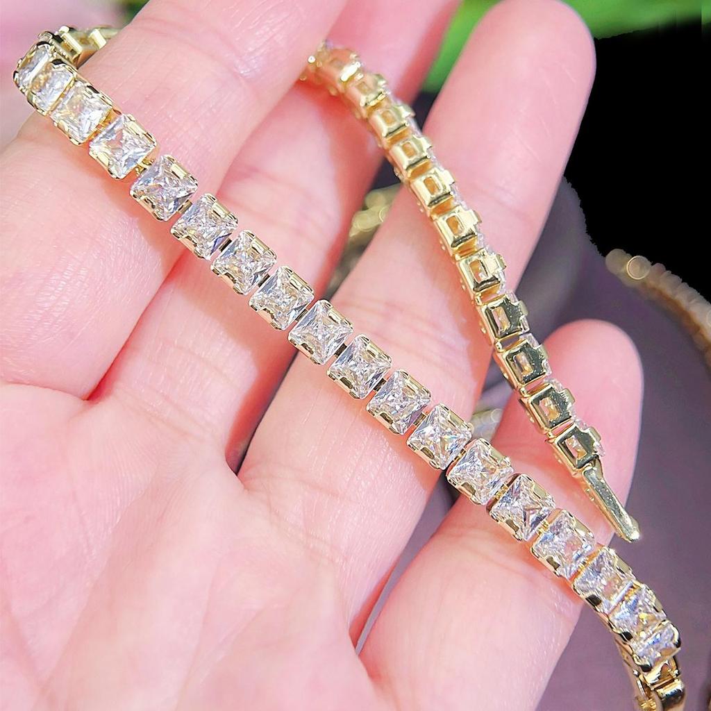 CMM 3 шт., высокое качество, свадебные украшения в Дубае, инкрустированные квадратные AAA циркониевые ожерелья, серьги, браслет, набор для женщин