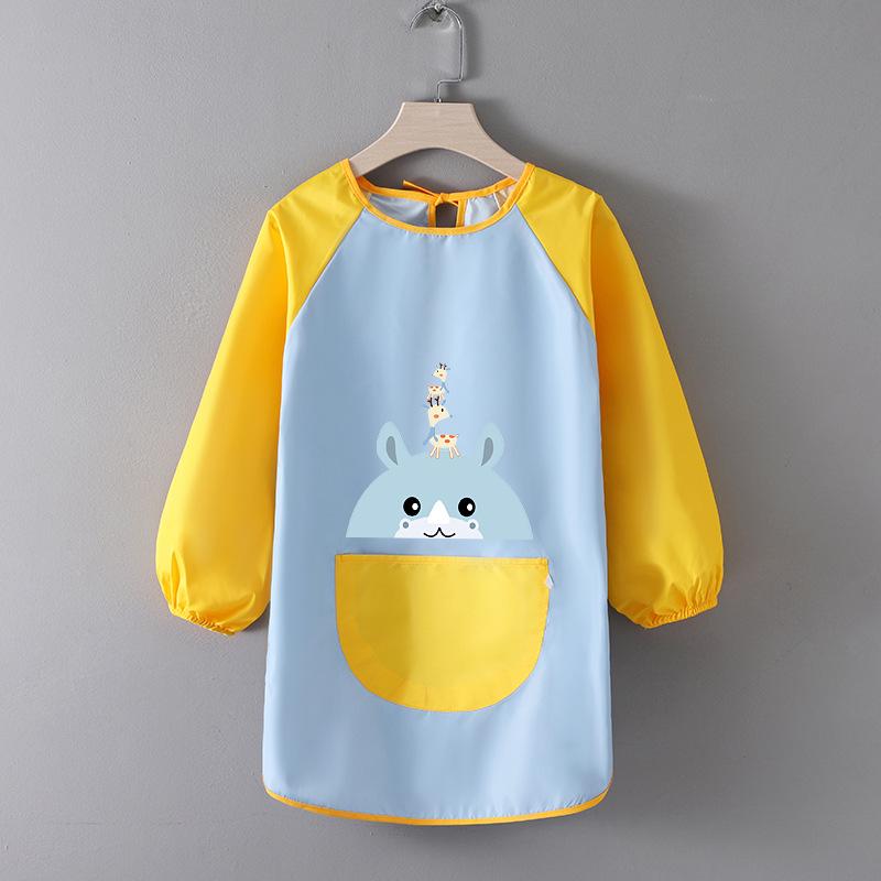 Детский водонепроницаемый художественный фартук с логотипом - Двусторонний фартук для рисования и еды