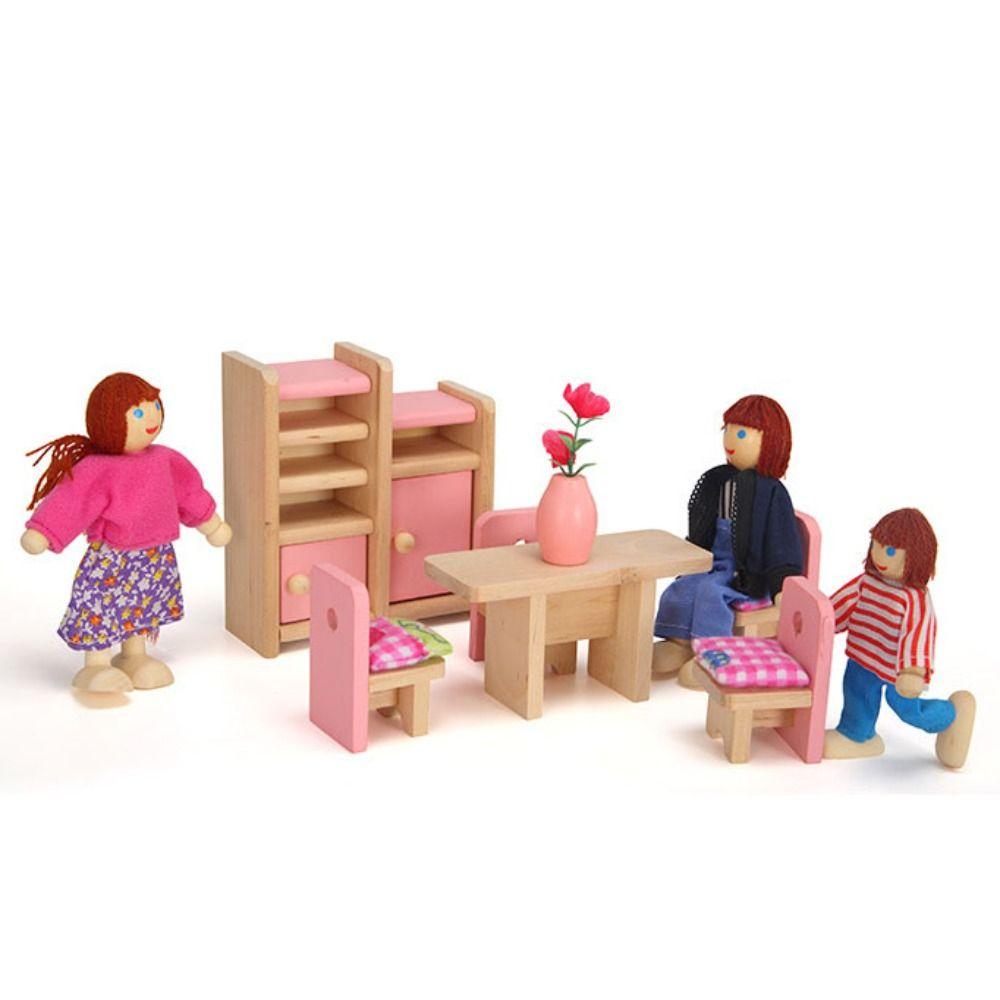 Разноцветные куклы-люди, семья, деревянная кукла, игрушка, набор фигурок, кукольный домик