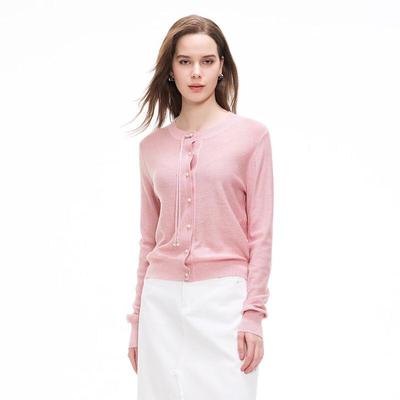 Простой женский вязаный кардиган для офиса