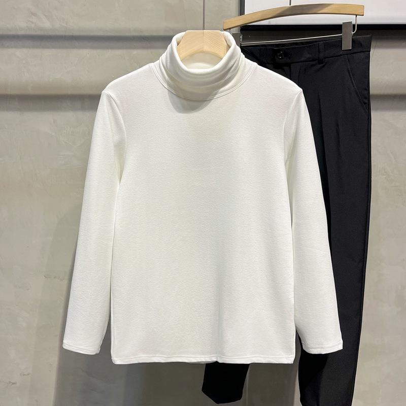 Мужская приталенная однотонная двухсторонняя бархатная рубашка с длинными рукавами на осень