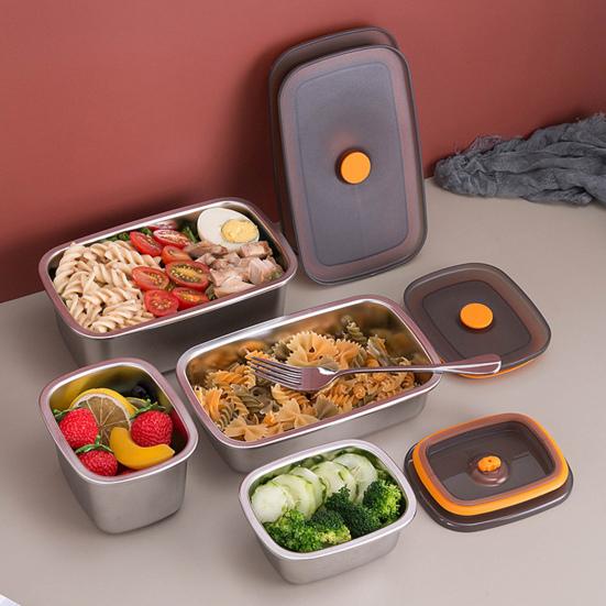 Microwaveable Lunch Box Leakproof 304 Stainless Steel Easy To Clean Food Storage Container