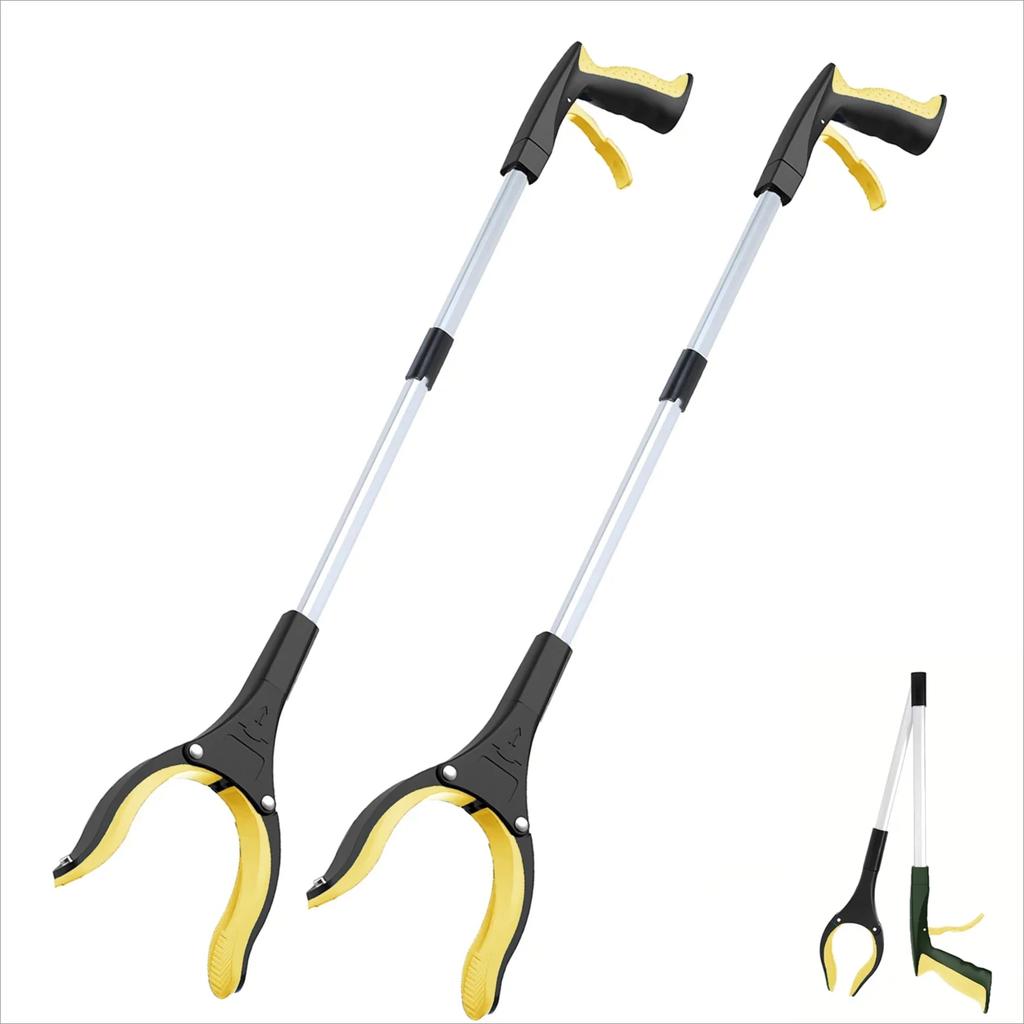 Премиальный 1-упаковка 34 дюйма Extra Long Grabber Reacher с 360° вращающейся челюстью, магнитом, складной, для подбора предметов, средство для помощи в передвижении, инструмент для дотягивания