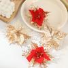 Simulation Flower Christmas Home Decoration Ornament Christmas Tree Pendant Wreath Accessories Do Not Drop Pink Gold Powder Flower