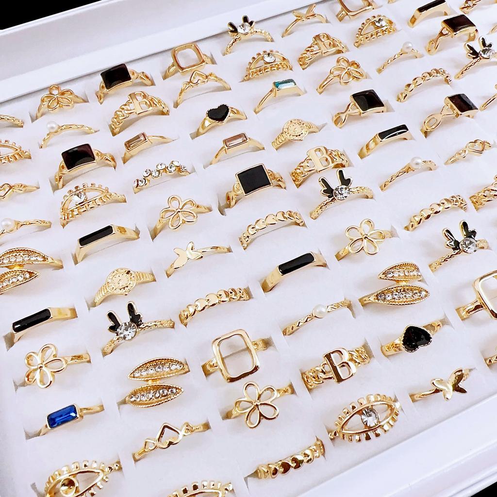 10Pcs Mixed Match Ring Ladies Crystal Ring Jewelry