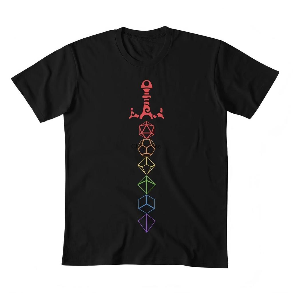 Rainbow Dice Sword RPG T‑Shirt