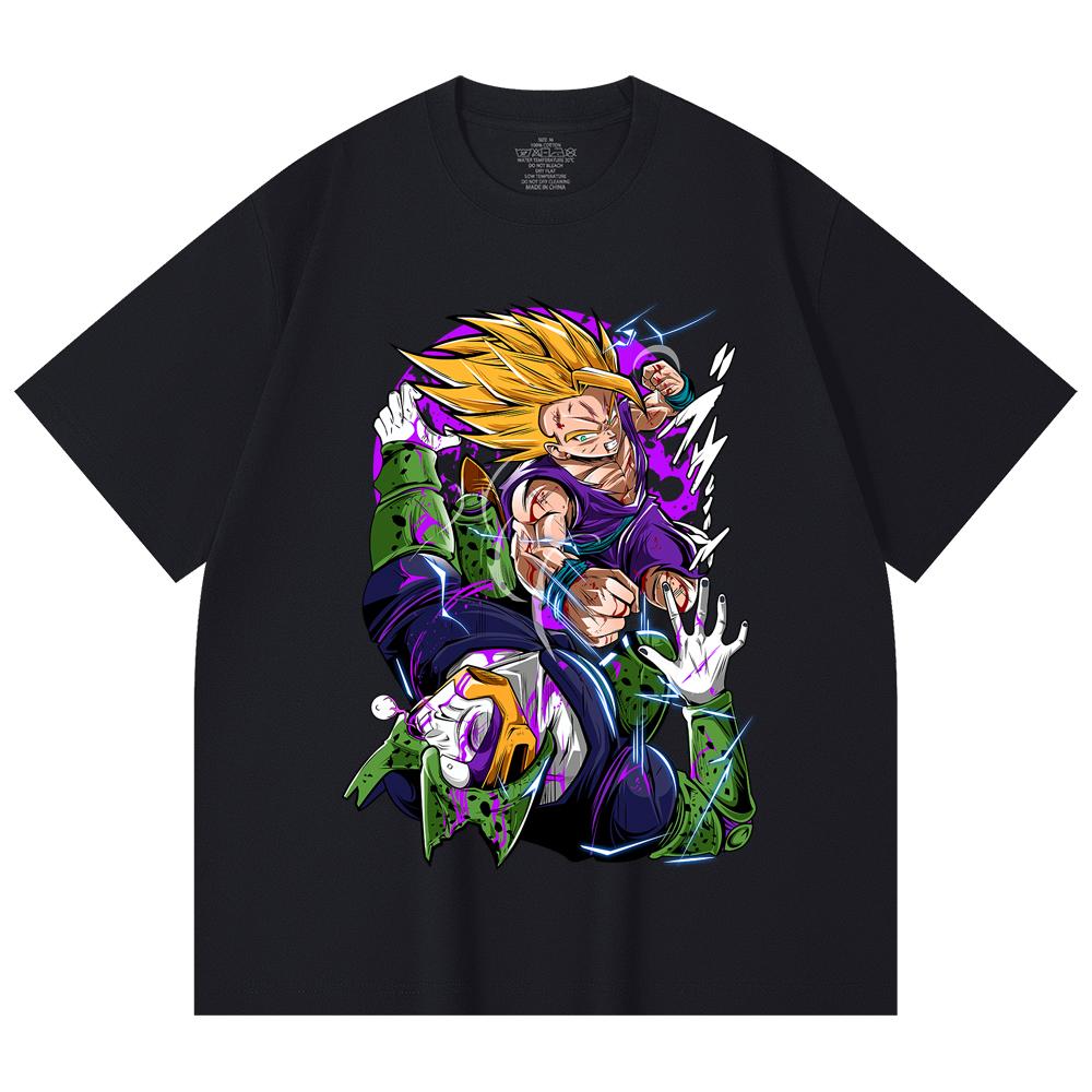 230 г/м² 100% хлопок Dragon Ball V30 Гохан Селл Принт Унисекс Тяжелая Хлопковая Футболка