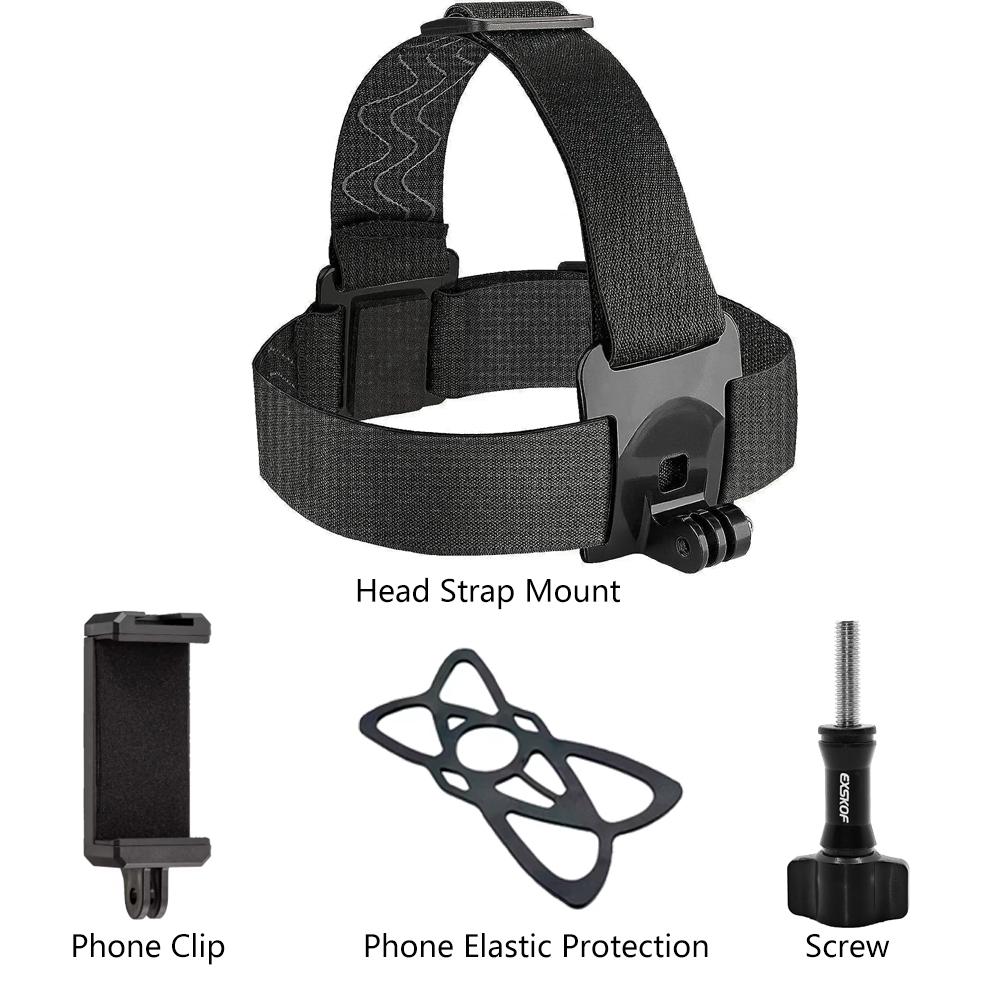 Mobile Phone Head Chest Strap Harness Mount Holder Kit Cell Phone Clip for IPhone/Samsung for GoPro AKASO DJI Osmo Action Camera 6