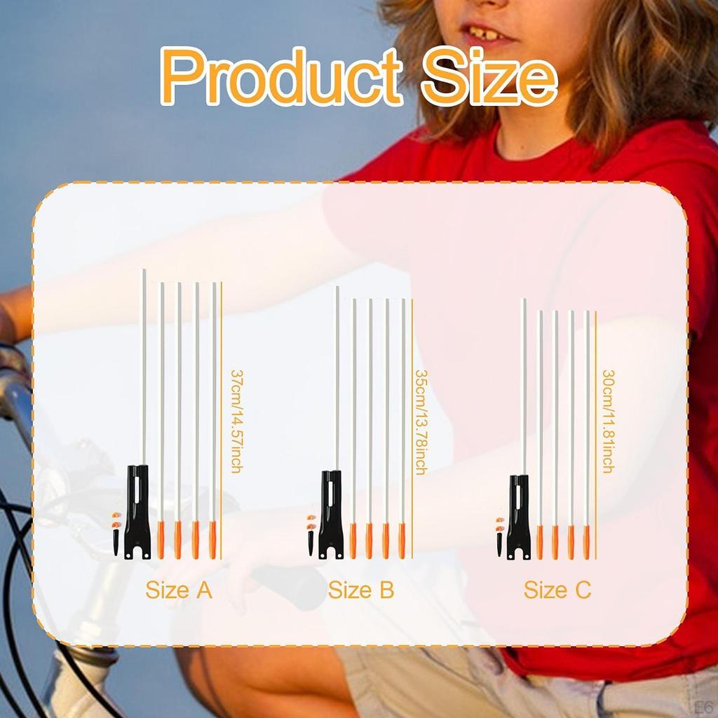 Детский велосипедный флагшток Детский велосипедный флагшток Стекловолокно Быстросъемный портативный Пять секций для