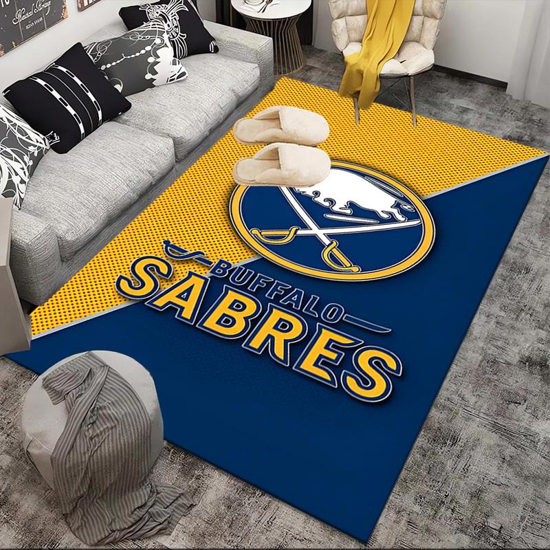 Sabres Hockey Team Spirit Area Rug Suitable for Indoor And Outdoor,Carpets for Kitchens, Homes, Offices, Living Rooms,Home Decor,Christmas Gift