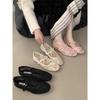 Flat Pink Breathable Mary Jane Single Shoes Women's Shoes New Spring Retro Bow Shoes