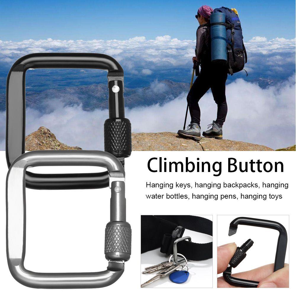 New Safety Multicolor Aluminium Climbing Button Buckle Keychain Alloy Carabiner Camping Hiking Hook
