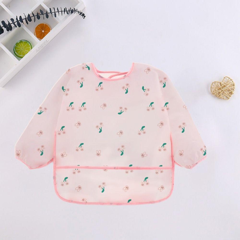 Long Sleeve Baby Bibs Waterproof Full Sleeve Bibs New Kids Art Smock Baby Feeding