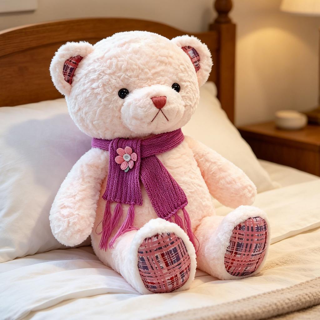 with Scarf Plush Toy, Soft Stuffed Animal for Kids Girls, Cuddle for Sleeping, Birthday Gift