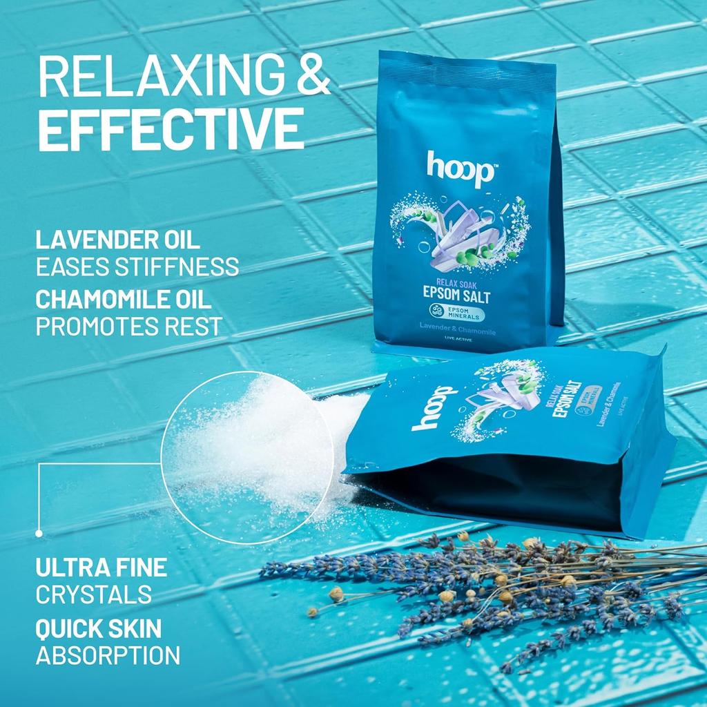 Hoop Epsom Salt Lavender & Chamomile 400 G Pack for Foot Soak Muscle Relaxation and Skin Care