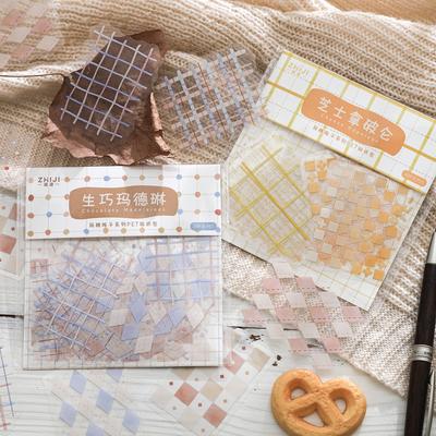 20 листов Kawaii Цветная Серия с Клеткой Вырубные Наклейки Набор для DIY Декора Скрапбукинга Альбома Дневника Наклейки Эстетичные Канцелярские Товары