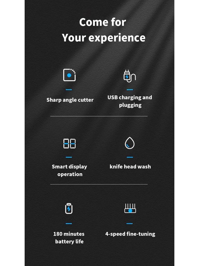 Многоскоростная машинка для стрижки волос с ЖК-дисплеем, USB-зарядка, мощная электробритва