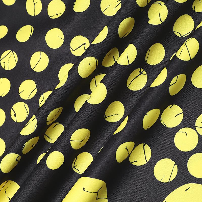 Oversized Women V Neck Half Batwing Sleeve Polka Dots Print Casual Loose Maxi Dress