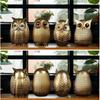 Gold Owl Statue Decor Home Decor for Bookshelf TV Stand Mantel Bedroom Living Room Office, Small Owl Figurines Animal Sculptures Gift for Birds Lovers