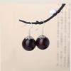 Women's small-leaf rosewood earrings s9Vintage earrings Artistic Redwood Bead Earrings in Vintage Style