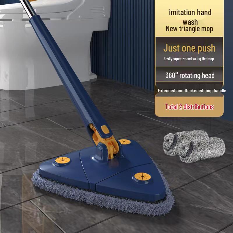 Imitation Hand-Twist Mop with Hands-Free Washing, New Triangular Design for Easy Household Cleaning